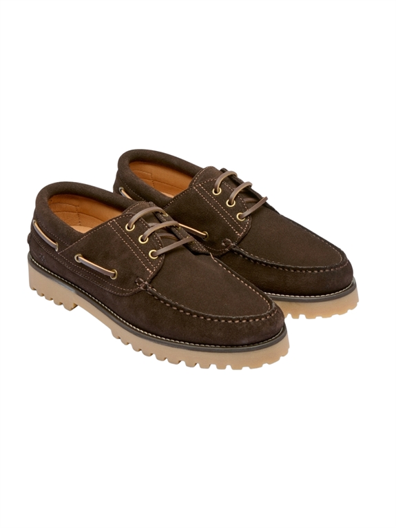 Playboy Claude Boat Shoe - DK Brown suede/Gum